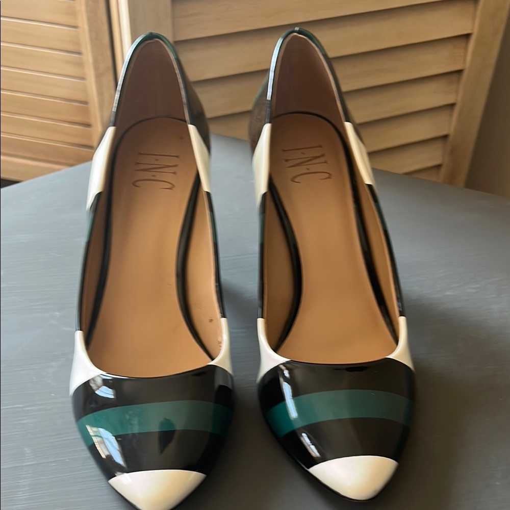 INC International Concepts Black and Green Heels